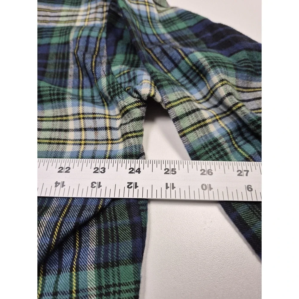 VTG Polo Ralph Lauren Shirt Mens M Green Plaid Flannel Long Sleeve Sleepwear